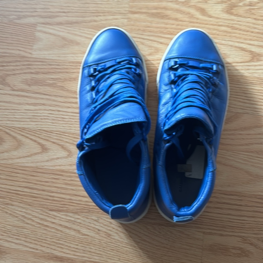 Balenciaga Arena High Blue Leather Sneakers - Picture 3 of 4